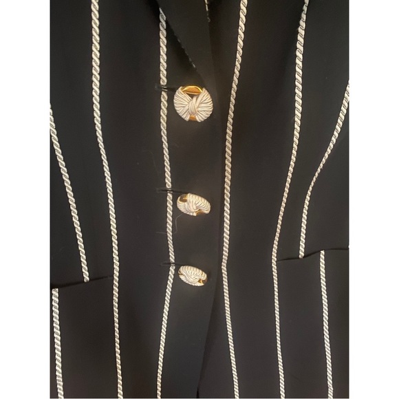 Elegant Classic Louis Feraud Dark Navy blue/Black Skirt/Blazer Suit Sz10 - Picture 4 of 8